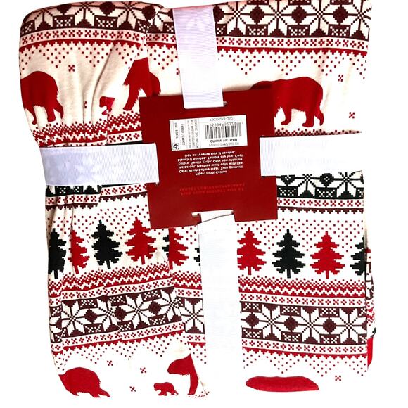 Women's XL Sleep Lounge Set Winter Red White Green NWT - Picture 4 of 5